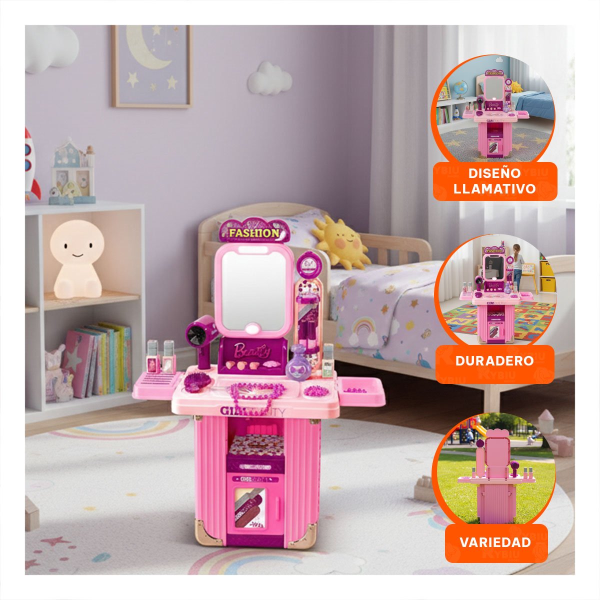 PACK4 SET PELUQUERIA INFANTIL CON ACCESORIOS DE MAQUILLAJE - 2