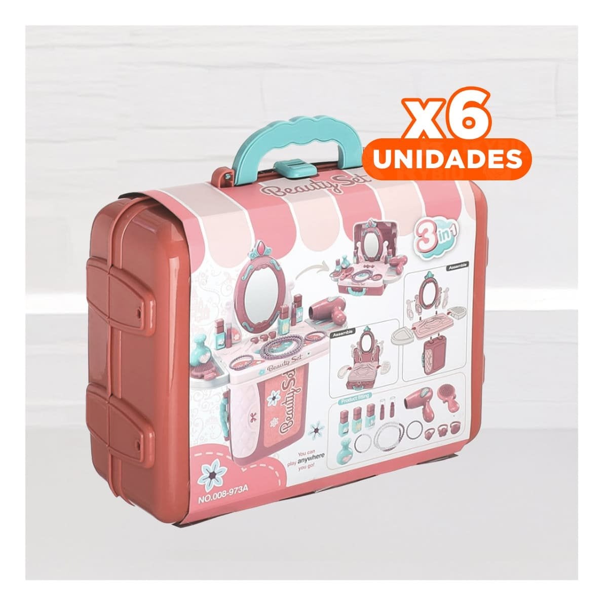 PACK6 CONJUNTO CREATIVO TOCADOR DE MAQUILLAJE 3 EN 1 PARA DIVERSION YREGALO STICKER - 1