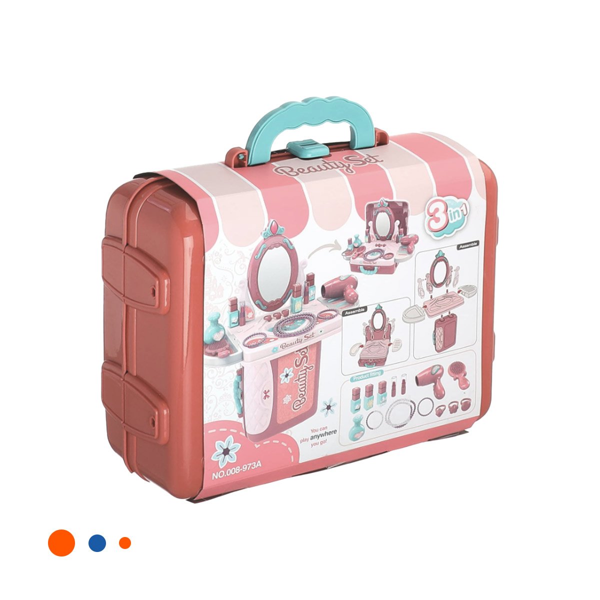 PACK6 CONJUNTO CREATIVO TOCADOR DE MAQUILLAJE 3 EN 1 PARA DIVERSION YREGALO STICKER - 2