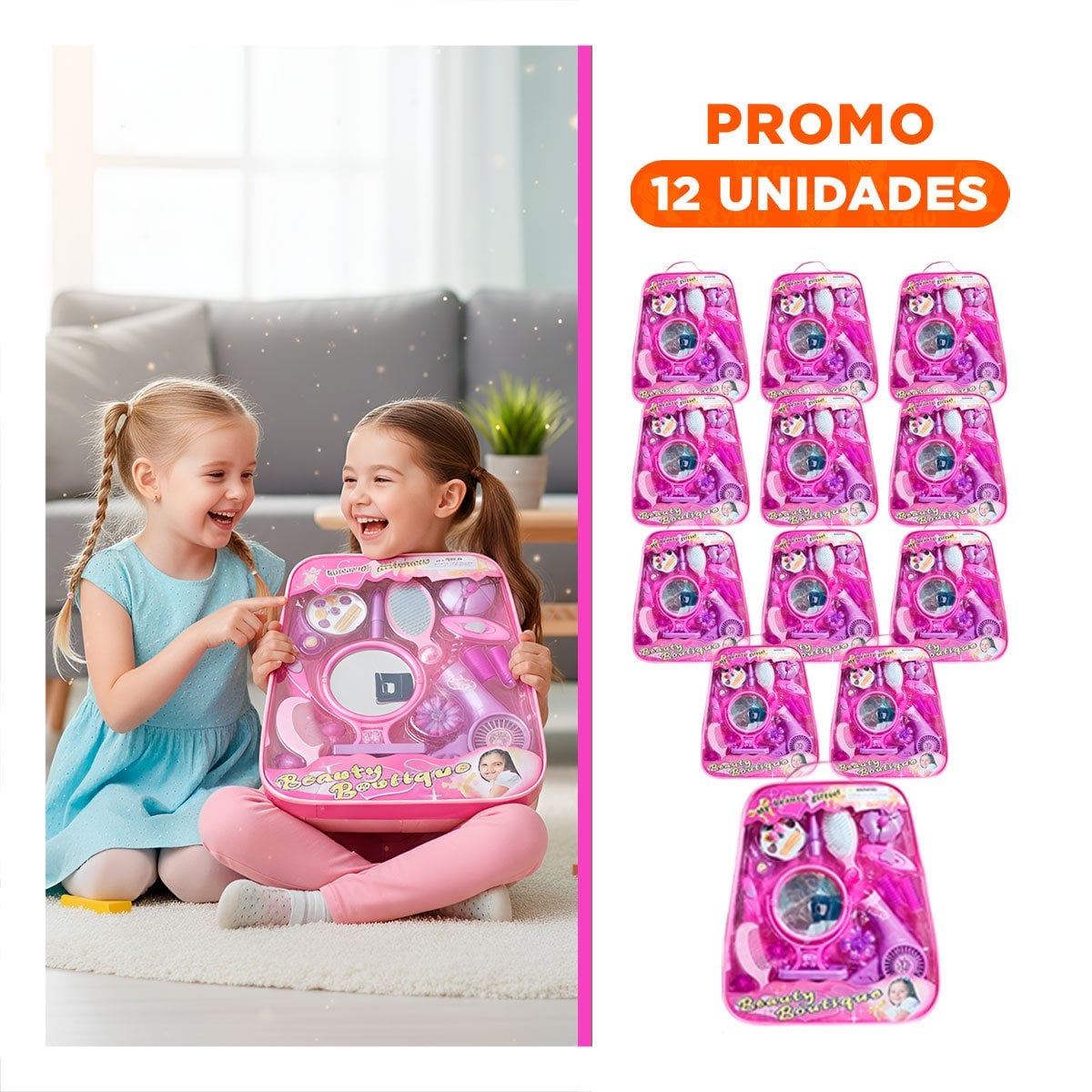 PACK12 MOCHILA JUGUETE MINI SPA EN COLOR ROSA - 1