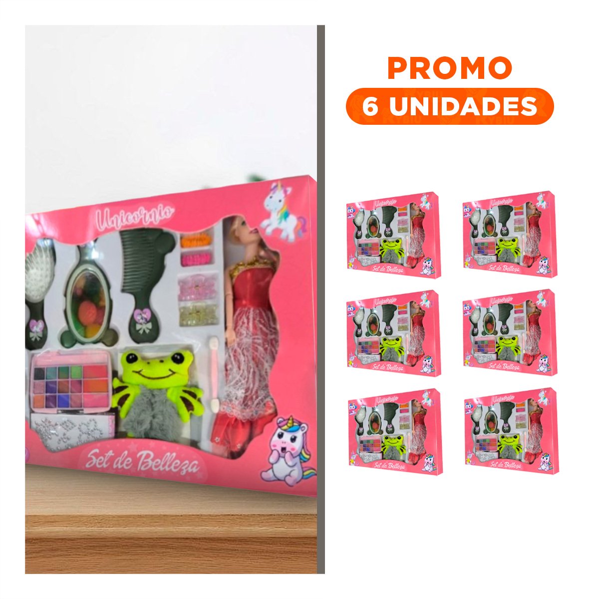 PACK6 SET DE JUGUETE BELLEZA COMPLETO EN COLOR ROSADO - 1