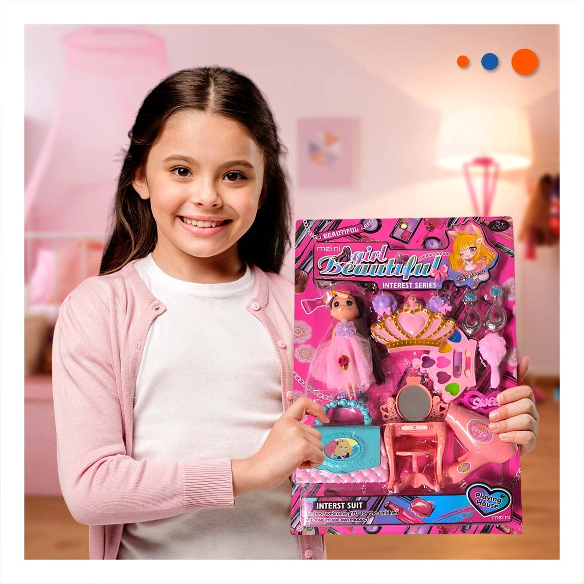 PACK4 SET PARA JUGAR CON MAQUILLAJE KID Y+PAPEL DE REGALO - 3