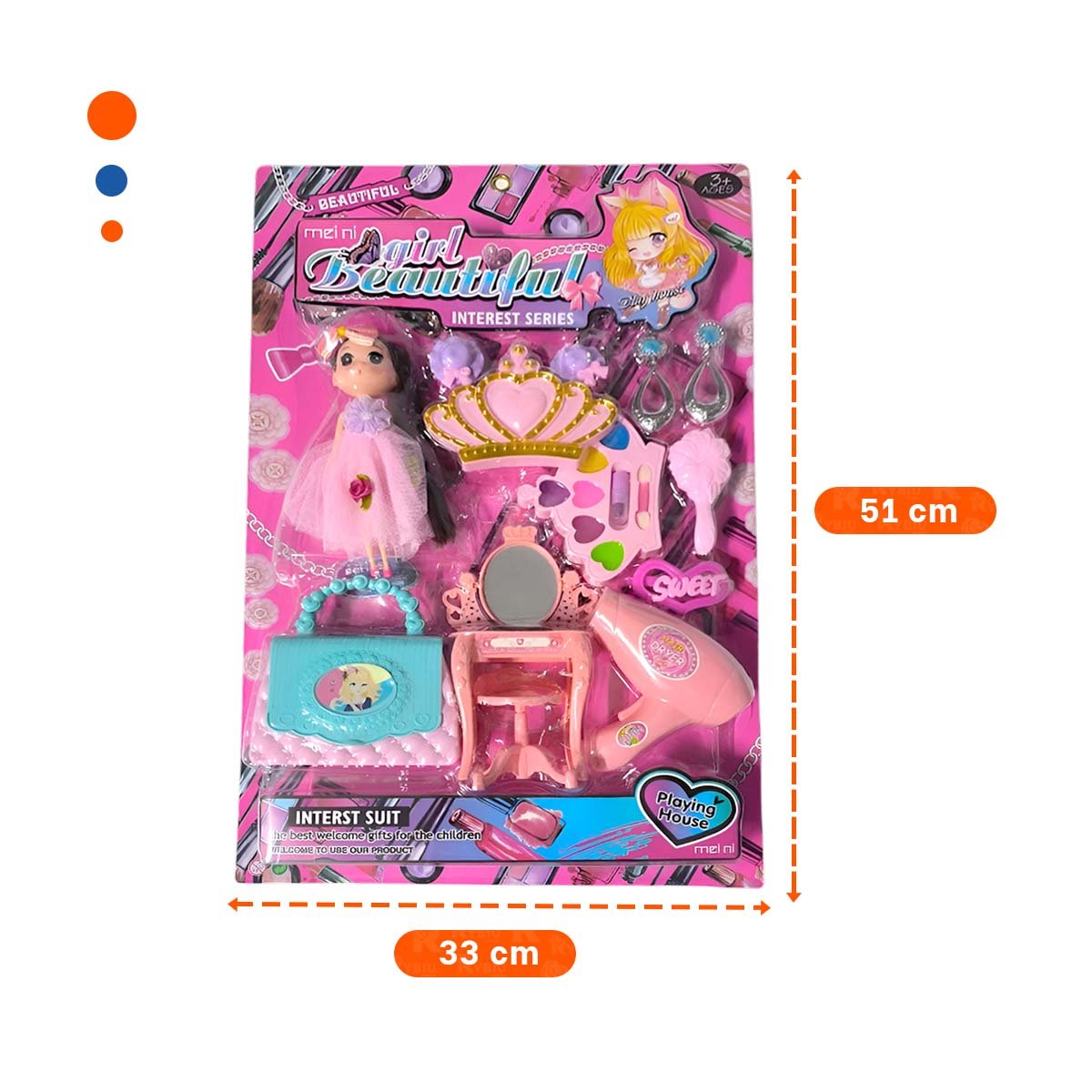 ACCESORIOS DE COSMETICOS DE JUEGO Y+PAPEL DE REGALO - 4