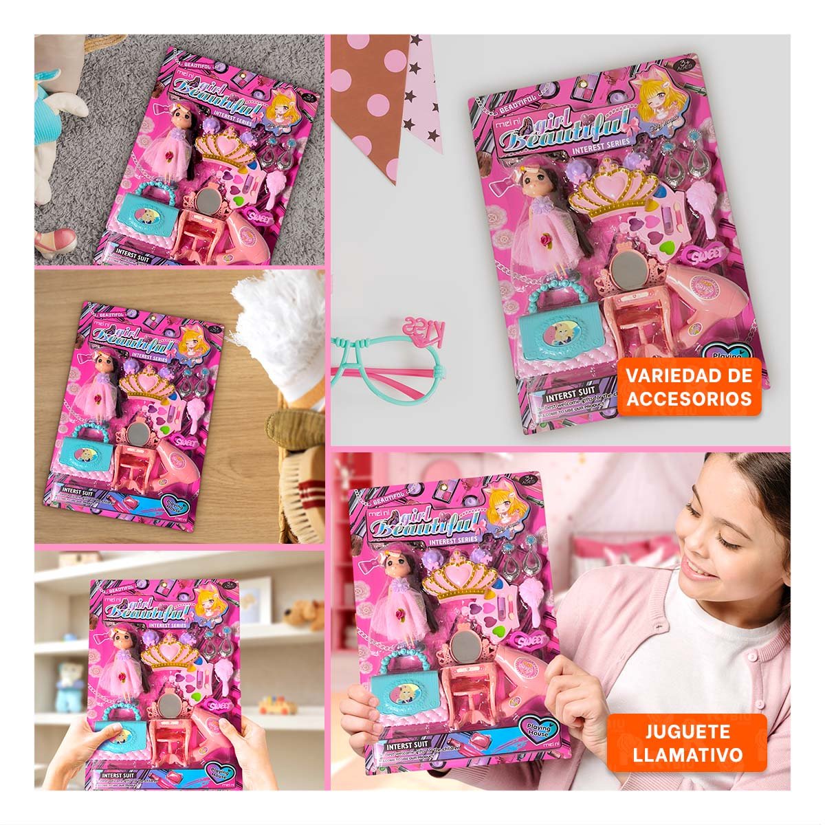 ACCESORIOS DE COSMETICOS DE JUEGO Y+PAPEL DE REGALO - 5