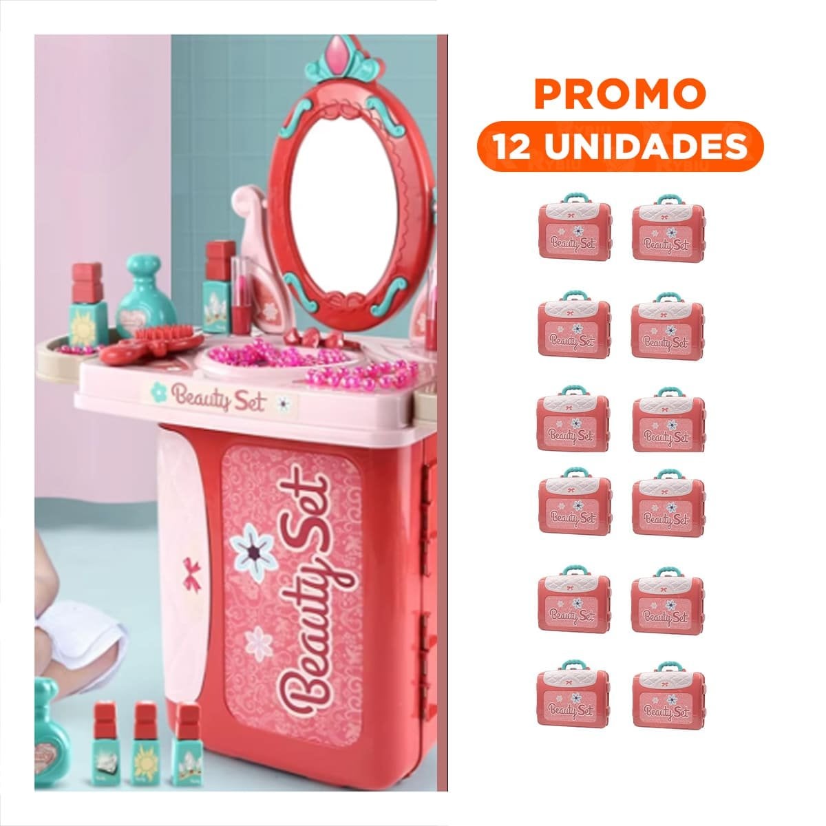 PACK12 SET DE FANTASIA PARA MINI ESTILISTAS EN ROSADO - 1