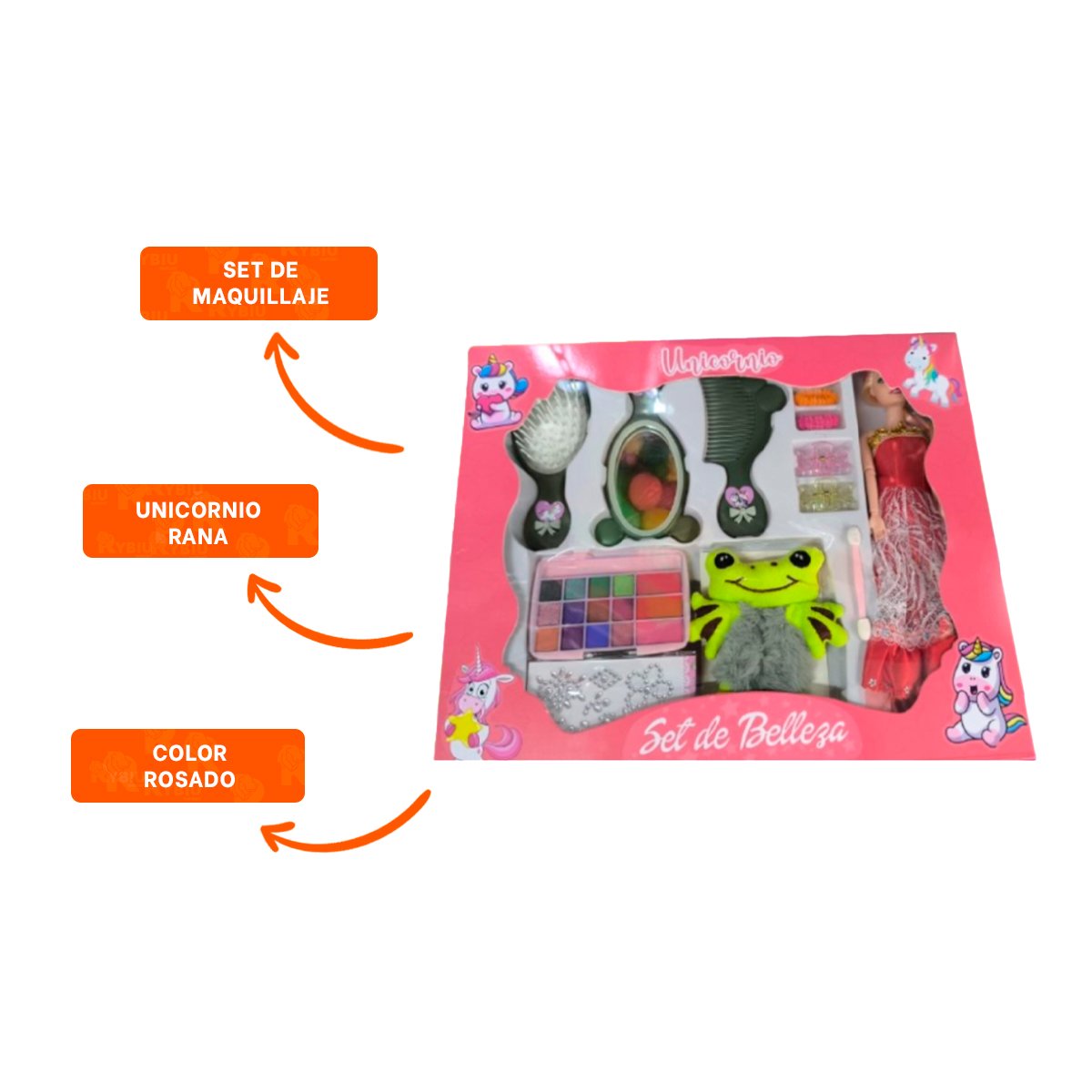 JUGUETE MAQUILLAJE CON PEINE Y ACCESORIOS Y+REGALO STICKERS - 2