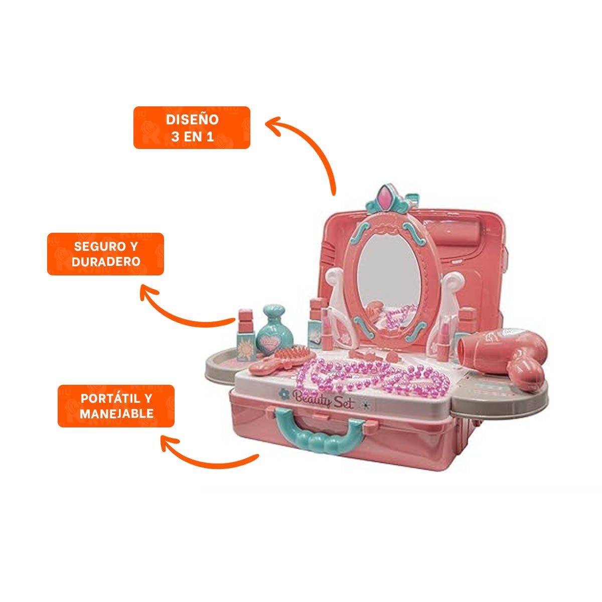 MALETA KID DE TOCADOR DE MAQUILLAJE Y+REGALO STICKERS - 2