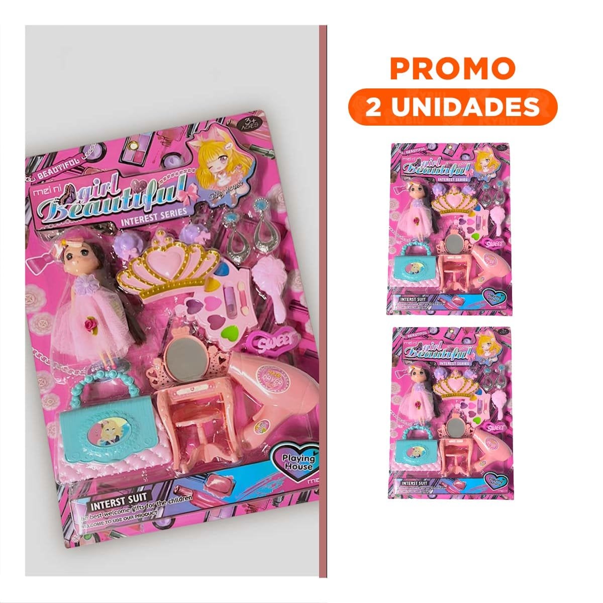 PACK2 SISTEMA DE ACCESORIOS DE MAQUILLAJE Y FIGURA PARA USO RECREATIVO - 1