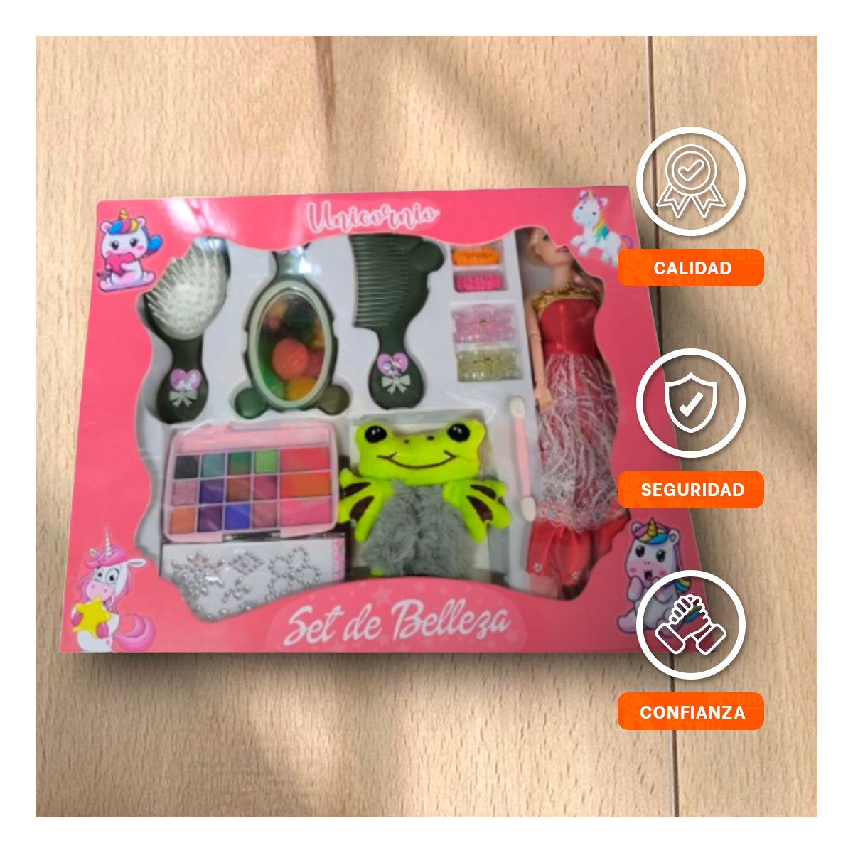 PACK2 JUGUETE MAQUILLAJE COMPACTO EN ROSA Y+PAPEL DE REGALO - 2