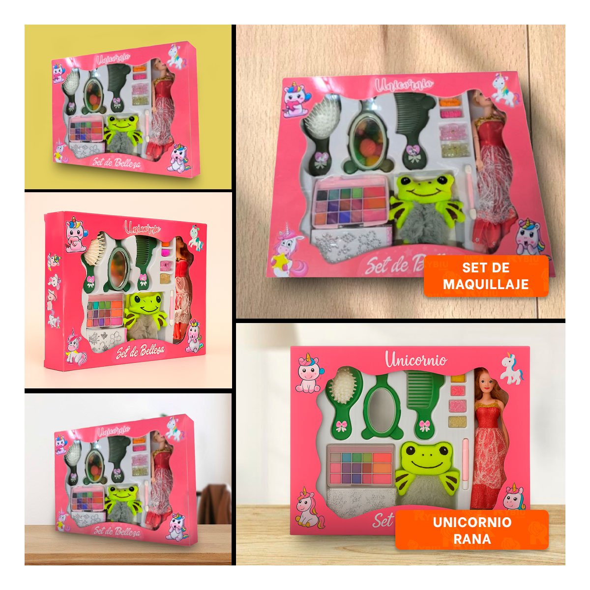 PACK2 JUGUETE MAQUILLAJE COMPACTO EN ROSA Y+PAPEL DE REGALO - 5