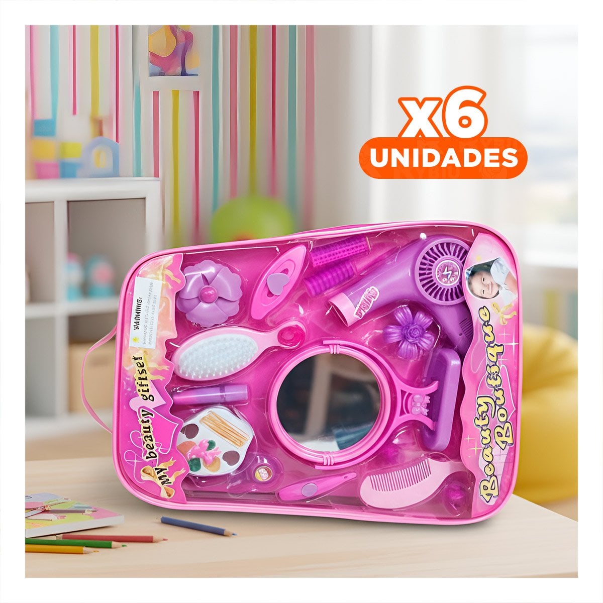 PACK6 MOCHILA INFANTIL DE MAQUILLAJE Y+REGALO STICKERS - 1