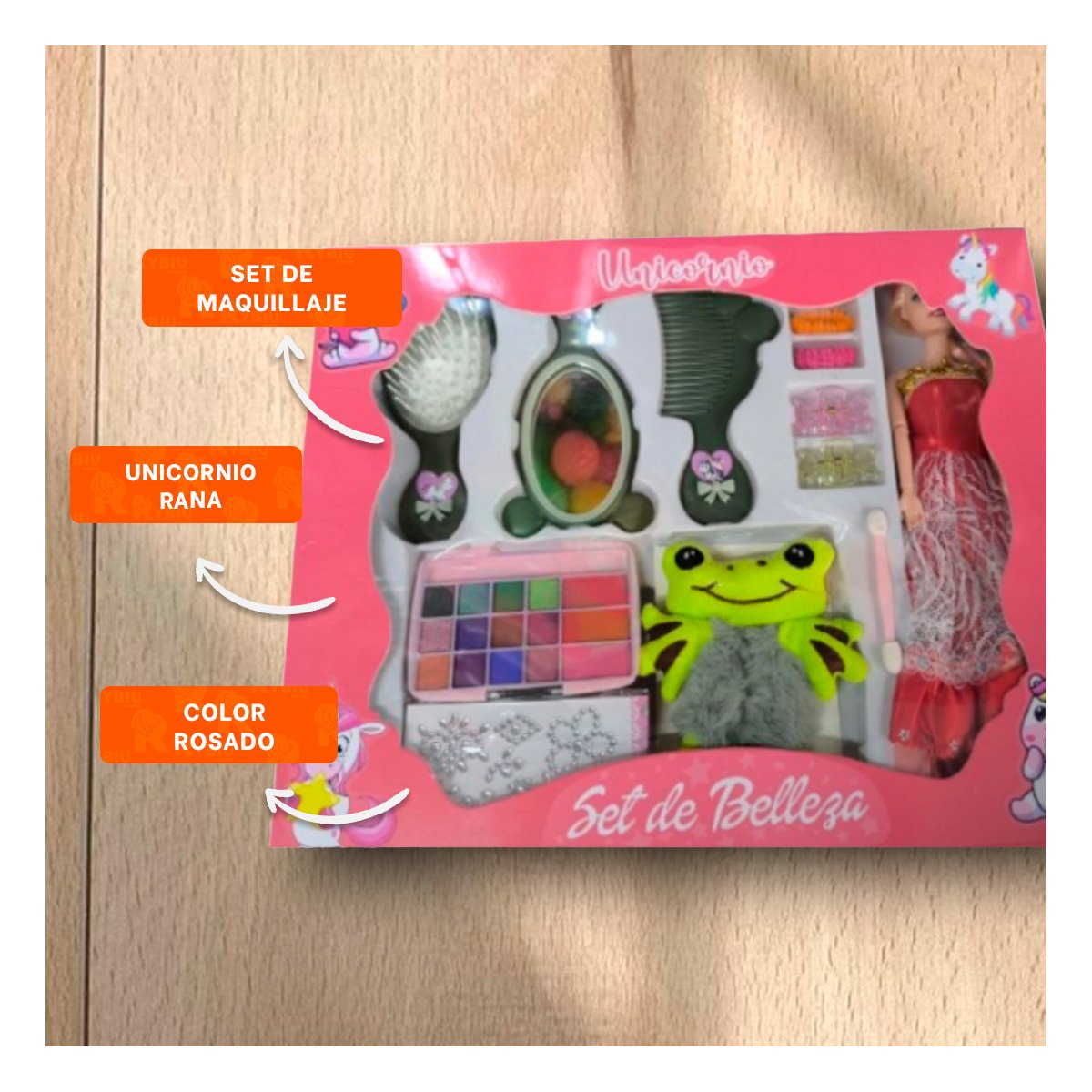 PACK2 JUGUETE KIT DE MAQUILLAJE CON UNA MUÑECA PARA NINAS - 5