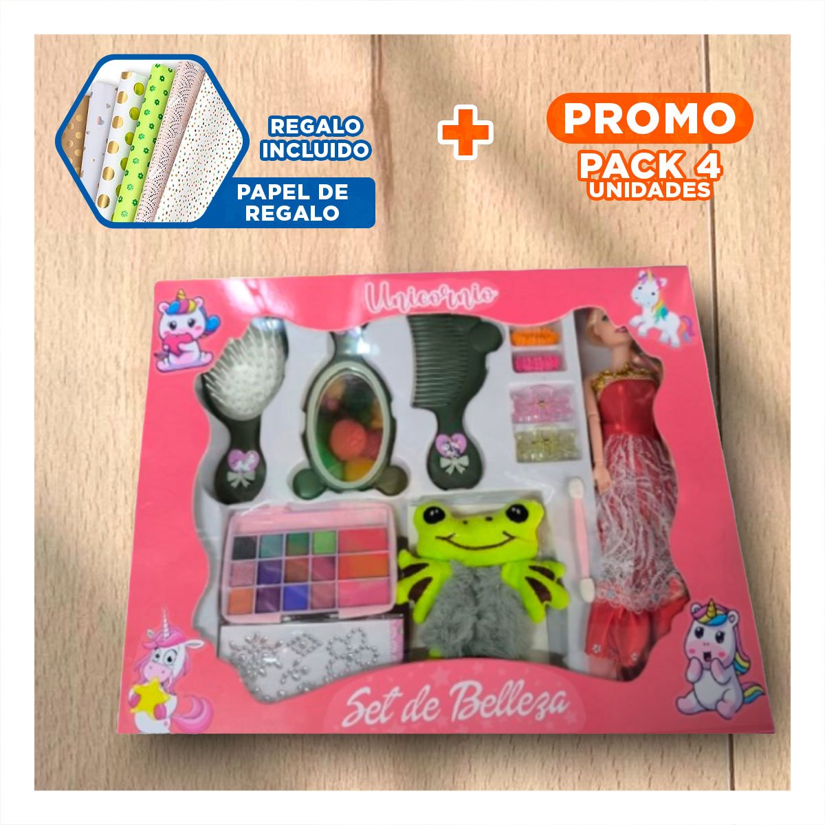 PACK4 SET DE FANTASIA KID EMBELLECEDORA Y+PAPEL DE REGALO - 1
