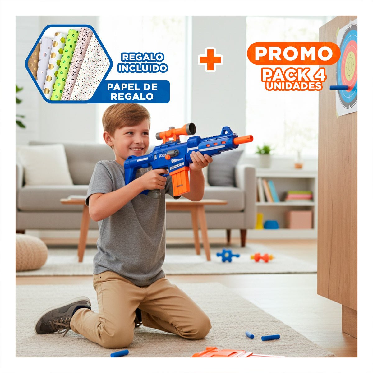 PACK6 DISPOSITIVO DE DARDOS CON BASE PARA ENTRETENIMIENTO ACTIVO Y+PAPEL REGALO - 1