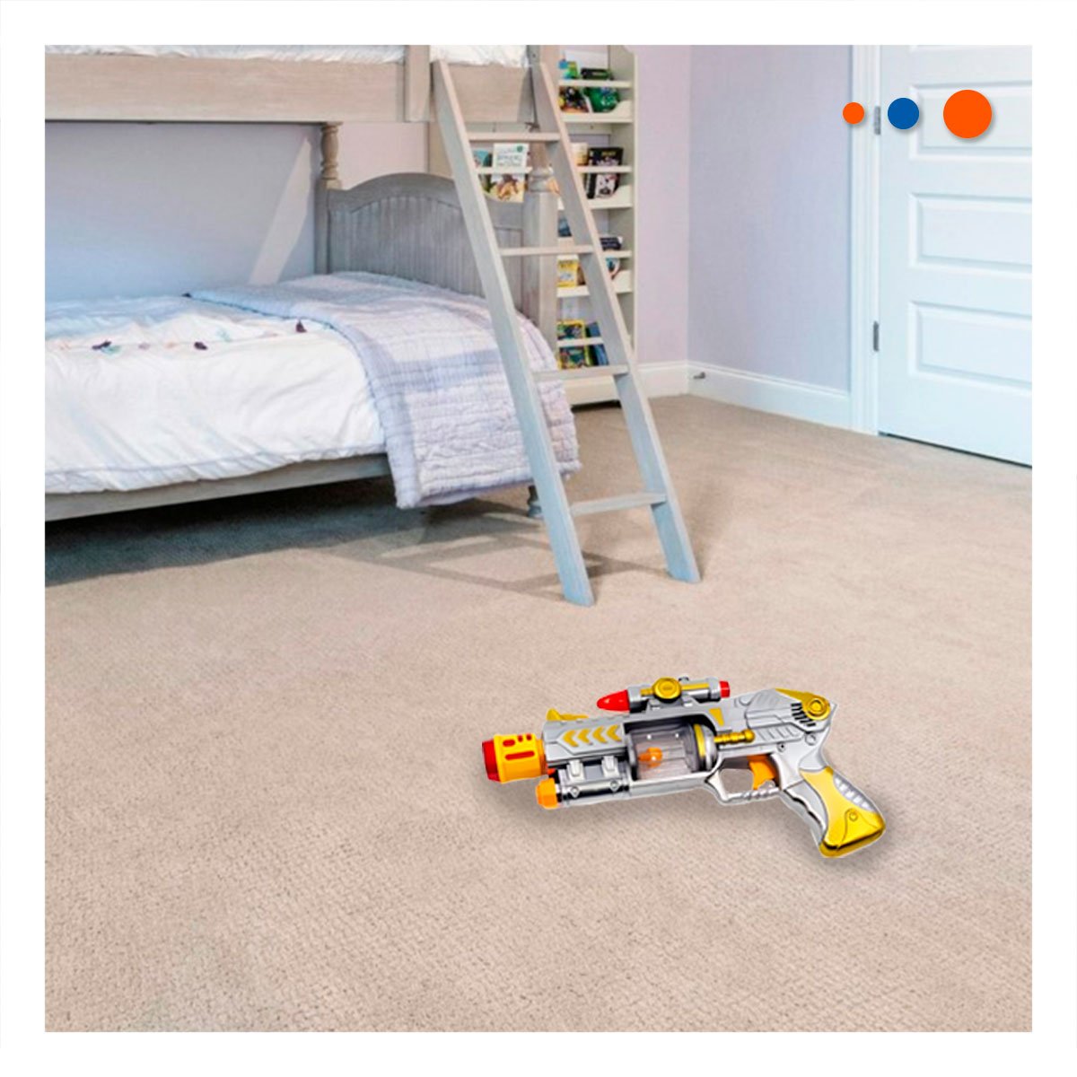 LANZADOR DE SONIDO LASER PLATEADO CON LUCES PARA JUEGO ACTIVO Y RECREACION - 2