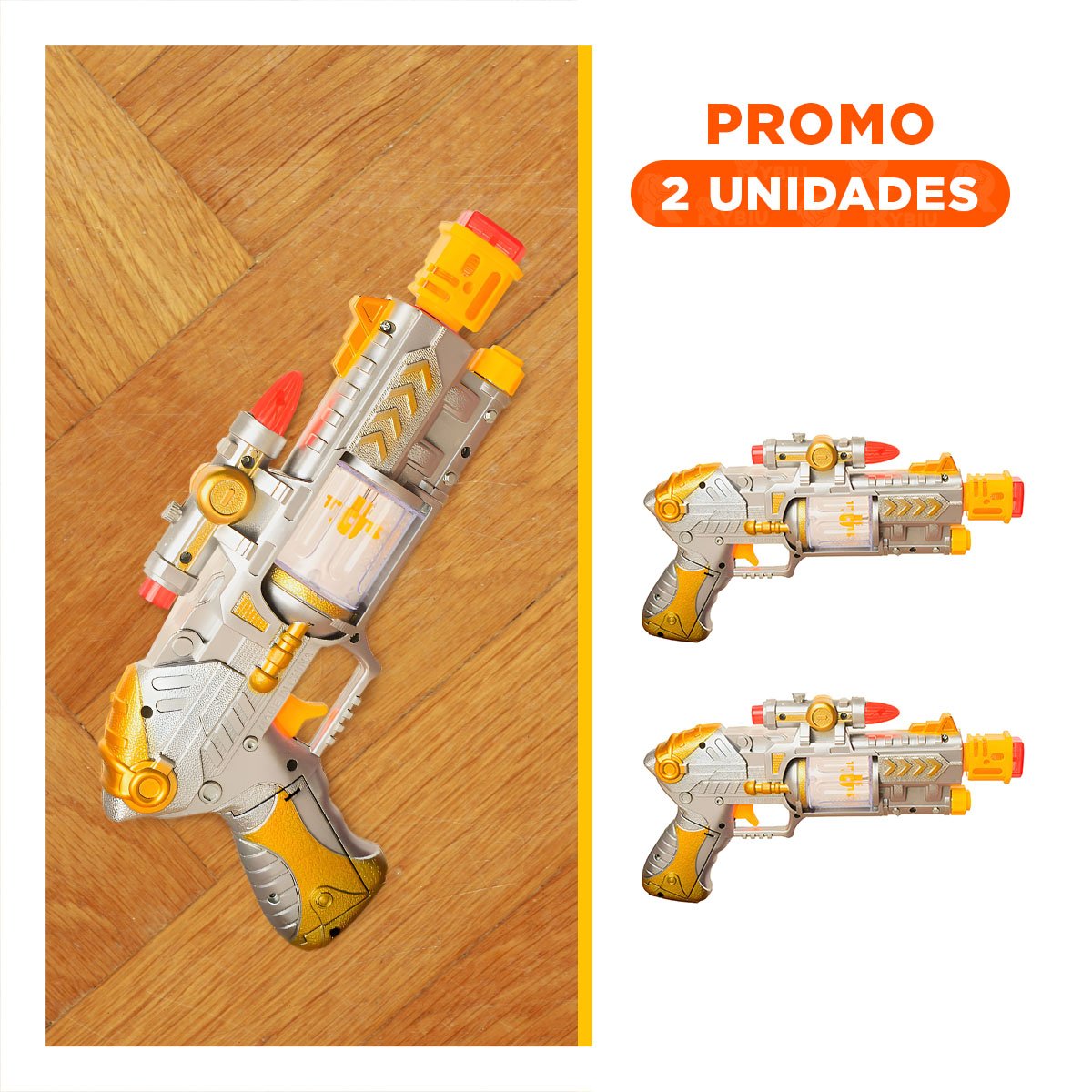 PACK2 EMISOR DE SONIDO LASER PLATEADO CON ESTILO VISUAL MODERNO - 1