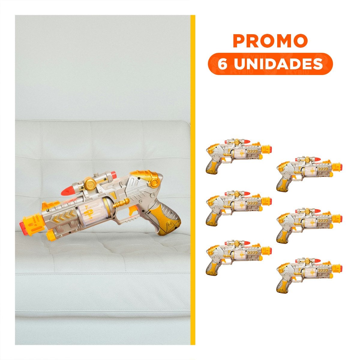 PACK6 PROYECTOR DE SONIDO LASER PLATEADO PARA JUEGOS DE IMAGINACION - 1