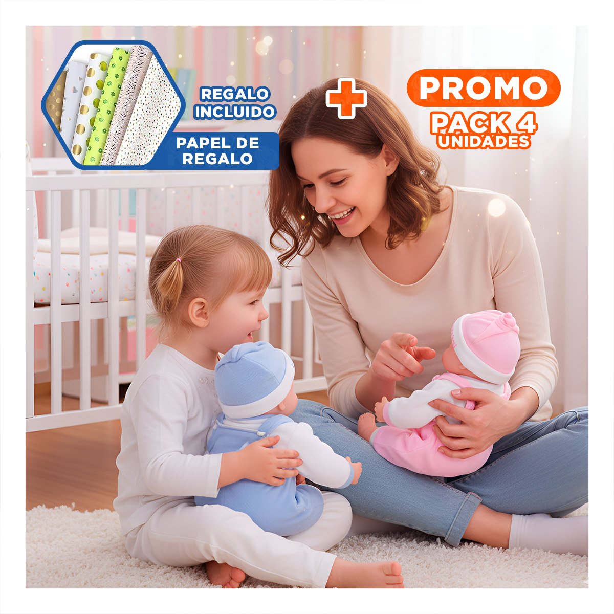 PACK4 JUGUETE INFANTIL ELEFANTE CON SONIDO PARA JUEGO DIARIO Y TIEMPO EN FAMILIA Y+PAPEL REGALO - 1