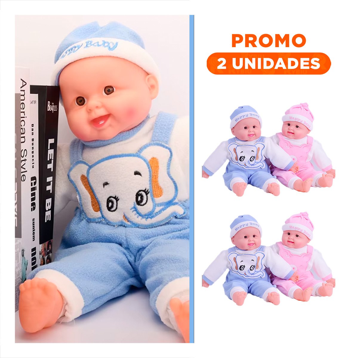 PACK2 FIGURA INFANTIL ELEFANTE SONORO PARA JUEGO EN CASA Y MOMENTOS DE RELAJO - 1