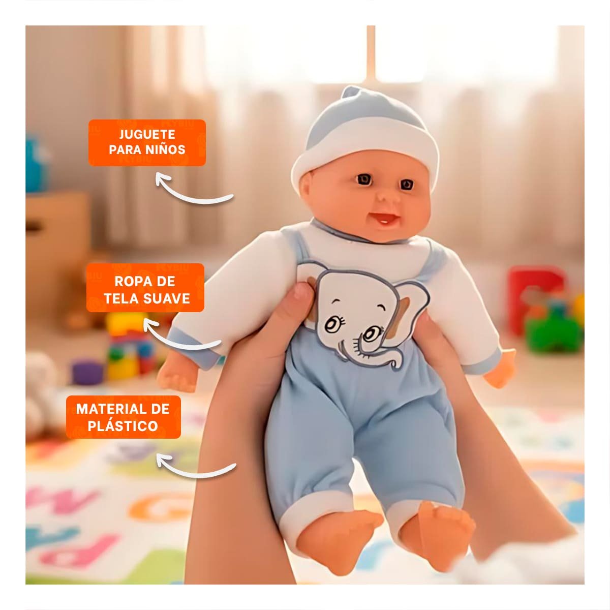 PACK2 FIGURA INFANTIL ELEFANTE SONORO PARA JUEGO EN CASA Y MOMENTOS DE RELAJO - 5