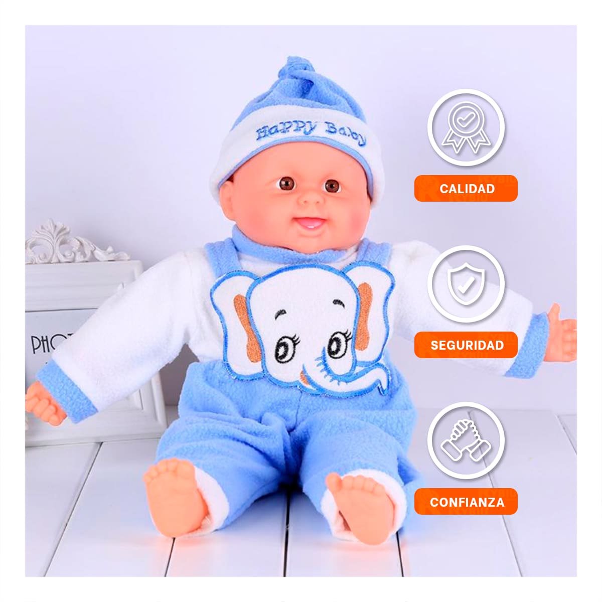 FIGURA DE ELEFANTE CON SONIDO PARA JUEGO CREATIVO EN CASA Y MOMENTOS ALEGRES Y+PAPEL REGALO - 3
