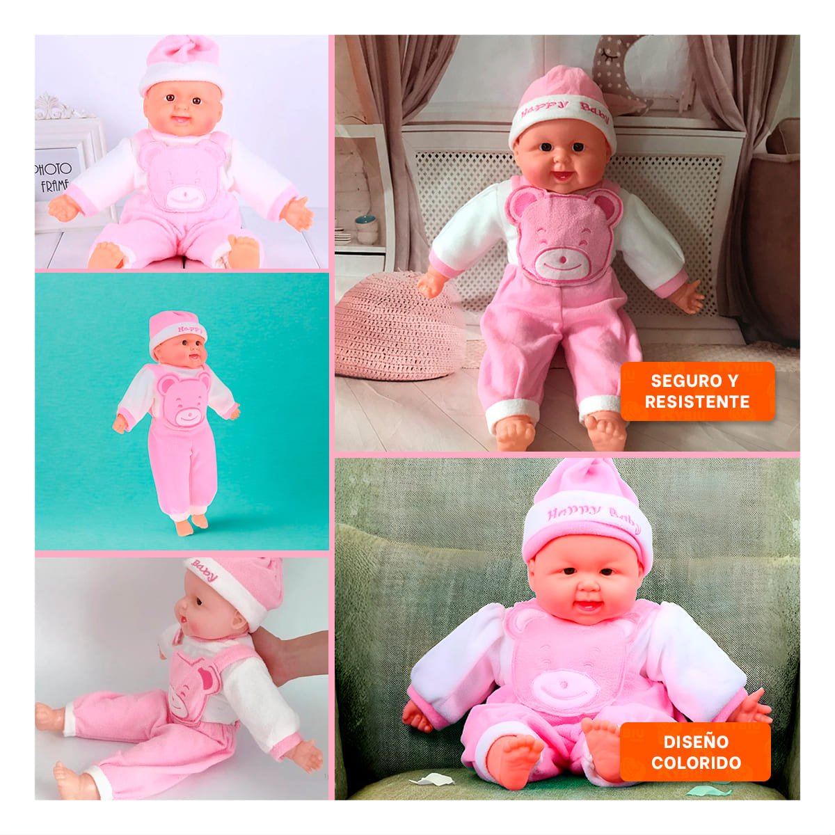 PACK6 PELUCHE DE OSO SONORO PARA ACTIVIDADES RECREATIVAS EN CASA Y+PAPEL REGALO - 3