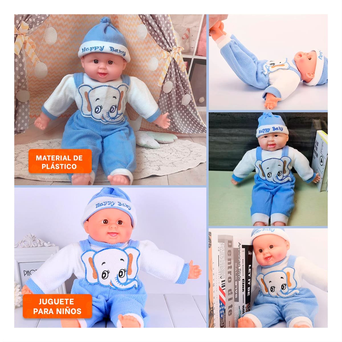 PACK4 FIGURA INFANTIL ELEFANTE CON SONIDO PARA JUEGO DIARIO Y TIEMPO Y+REGALO STICKER - 2