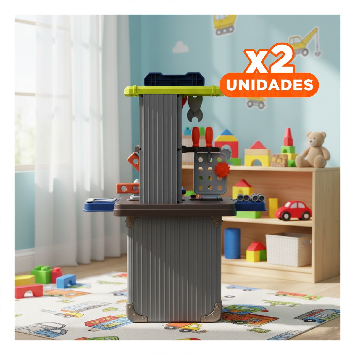 PACK2 VALIJA PRACTICA DE HERRAMIENTAS 3 EN 1 PARA JUEGO DE TALLER YREGALO STICKER - 1