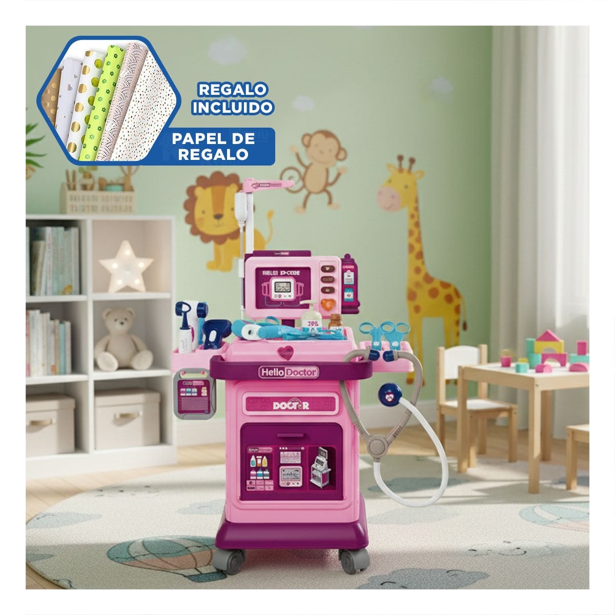 JUGUETE MEDICO DE LUCES Y SONIDOS KID Y+PAPEL DE REGALO - 1