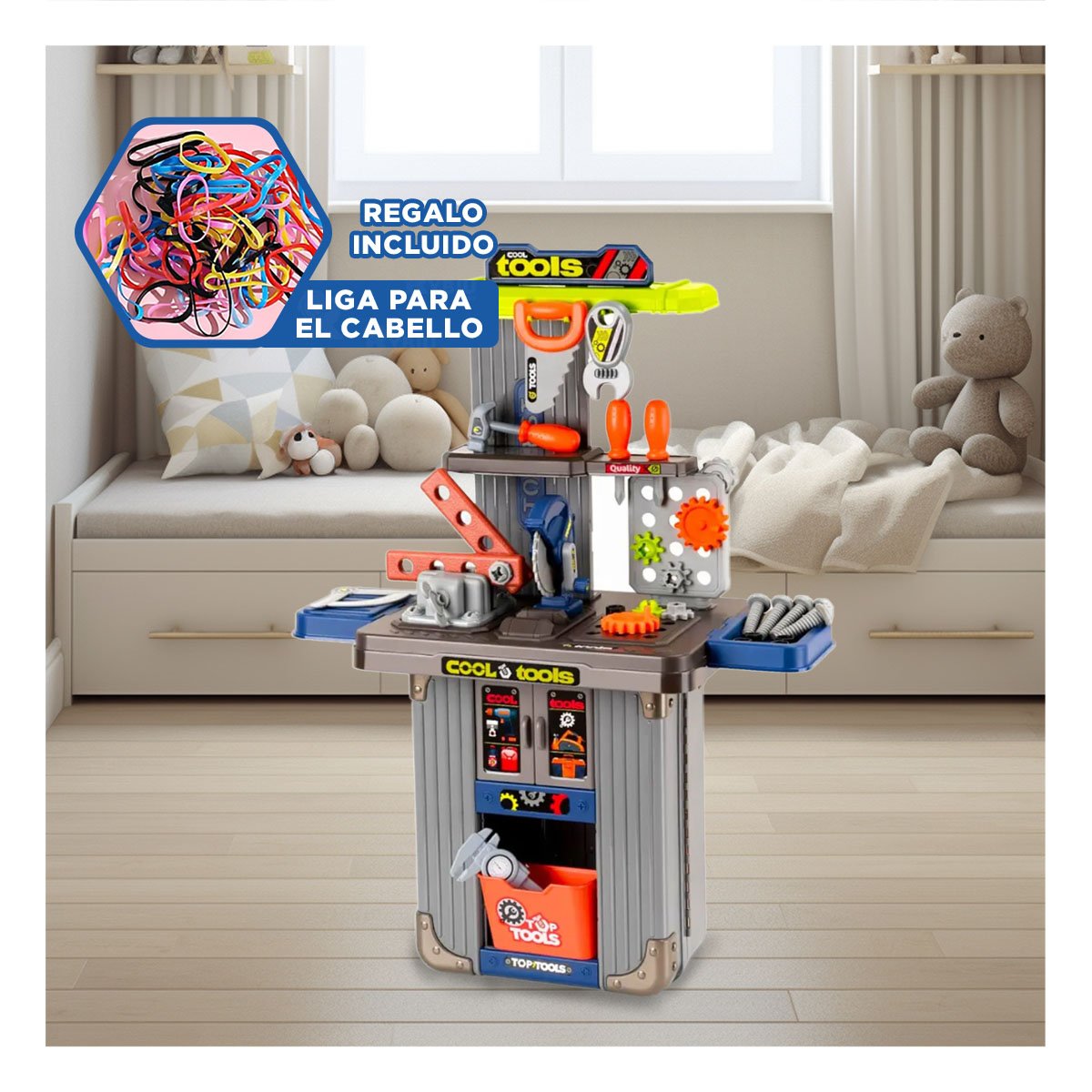 JUGUETE CAJA DE HERRAMIENTAS PARA INFANTES Y+LIGAS DE REGALO - 5