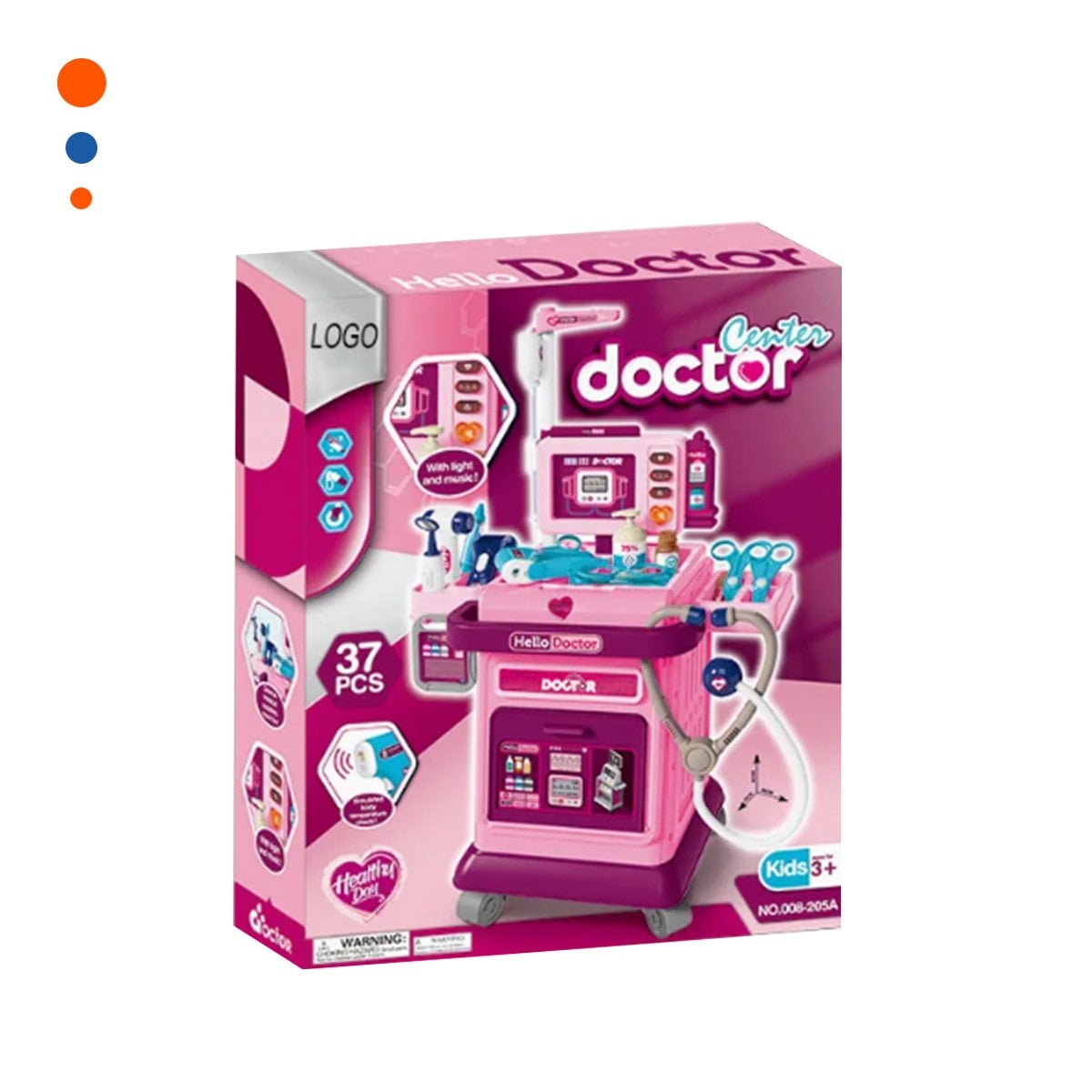 PACK2 CENTRO DE DOCTOR INFANTIL CON CARRITO PARA JUEGO DE ROL YREGALO STICKER - 2