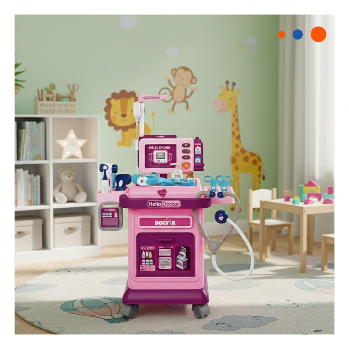 JUGUETE CARRITO MEDICO CON ACCESORIOS Y+REGALO STICKERS - 3