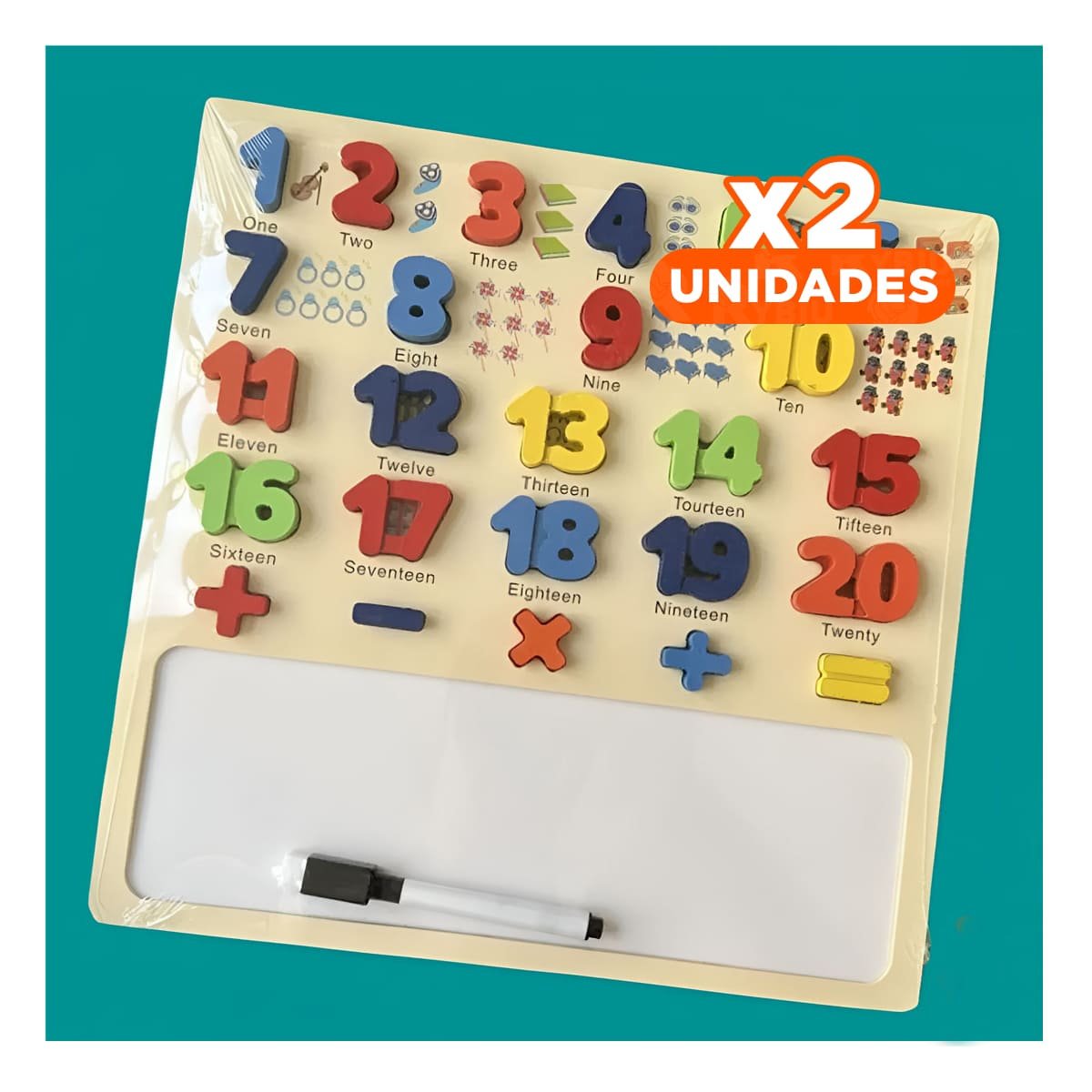 PACK2 OPCION DIDACTICA CON PIZARRA NUMERICA PARA DESARROLLO MENTAL Y+REGALO STICKER - 1