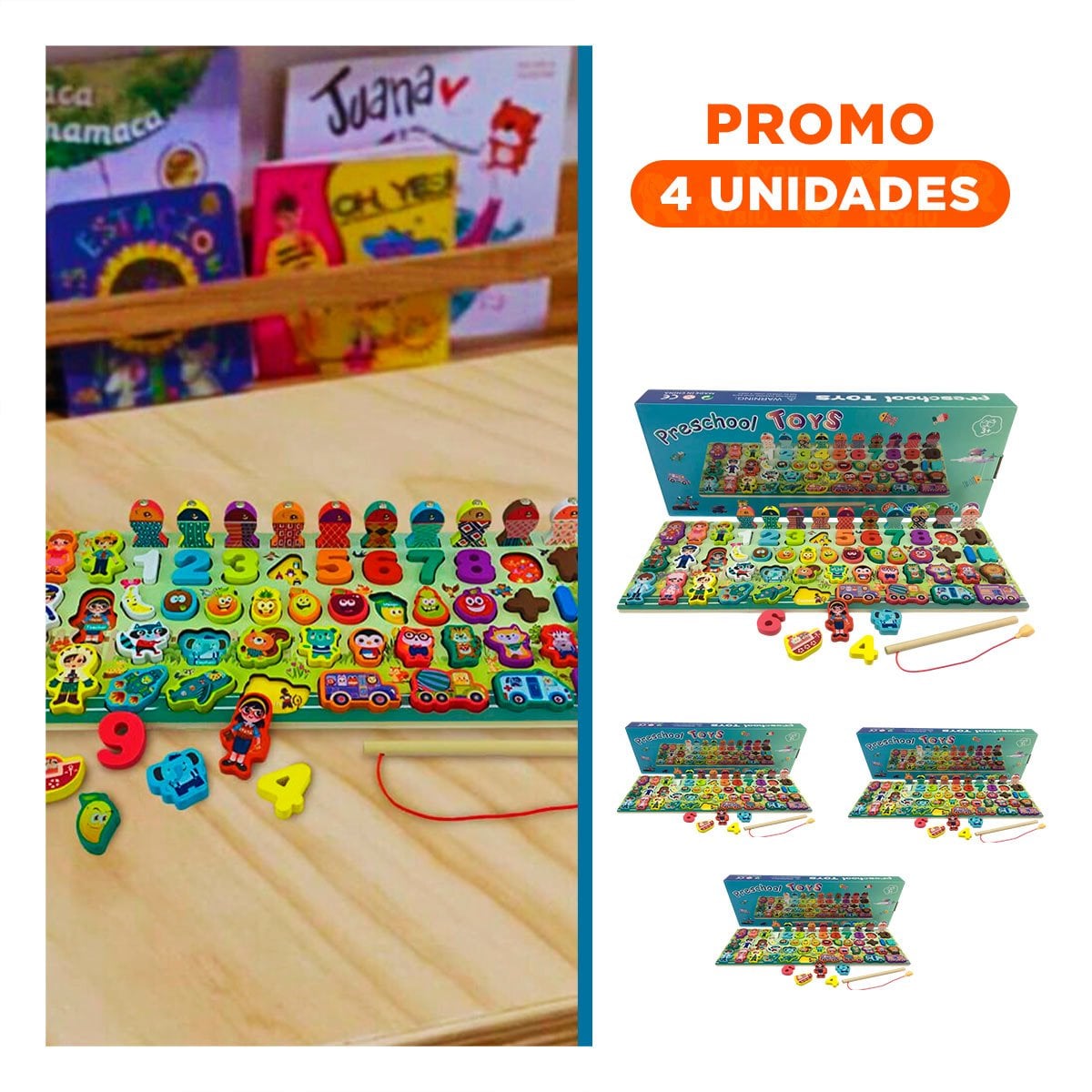 PACK4 JUGUETE ENCAJABLE DE NUMEROS EN MULTICOLORES - 1