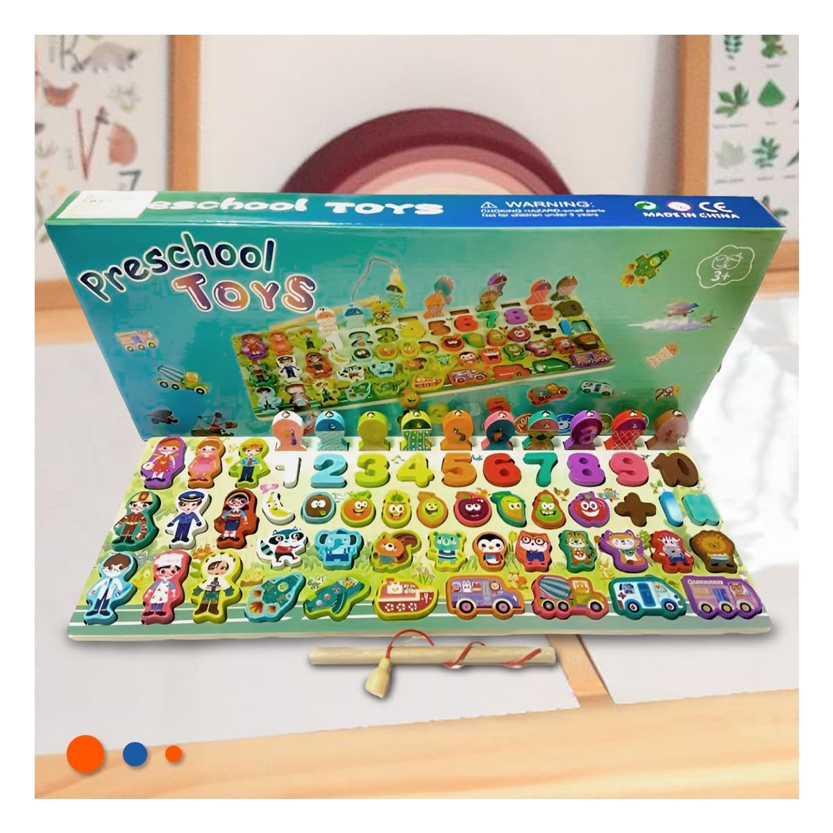 PACK6 PANEL CREATIVO DE PESCA CON FIGURAS DE ANIMALES Y NUMEROS YPAPEL REGALO - 5