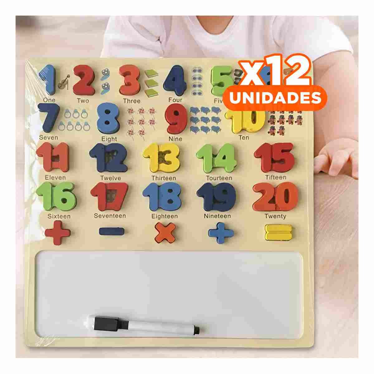 PACK12 CONJUNTO DIDACTICO CON PIZARRA NUMERICA PARA APRENDIZAJE INFANTIL - 1