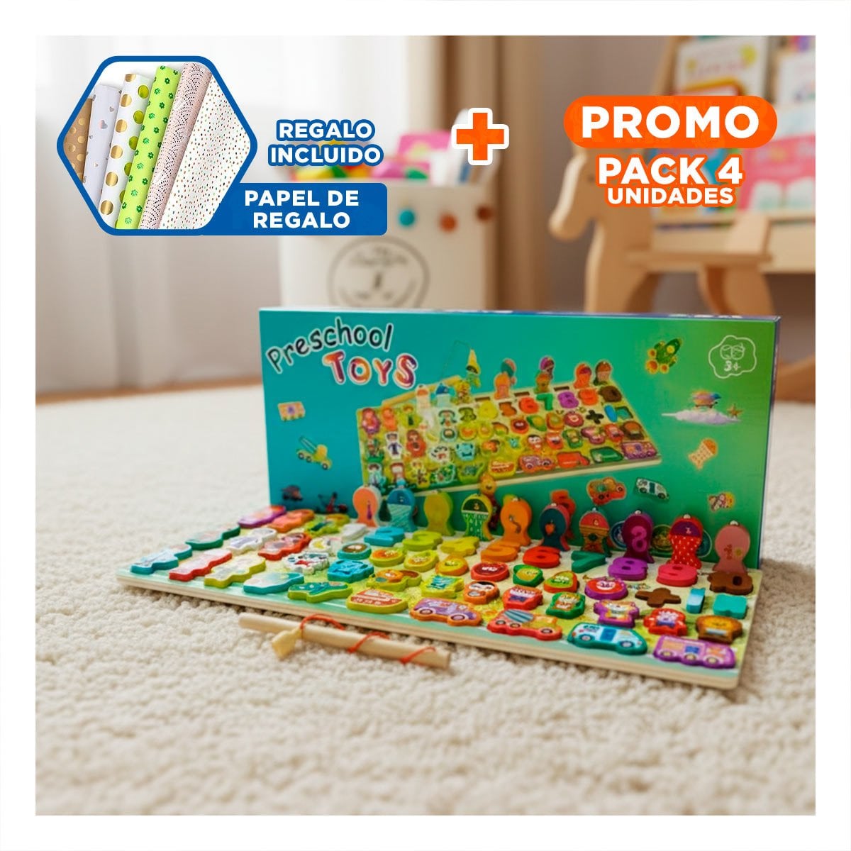 PACK4 JUGUETE DE APRENDIZAJE DE PROFESION Y+PAPEL DE REGALO - 1