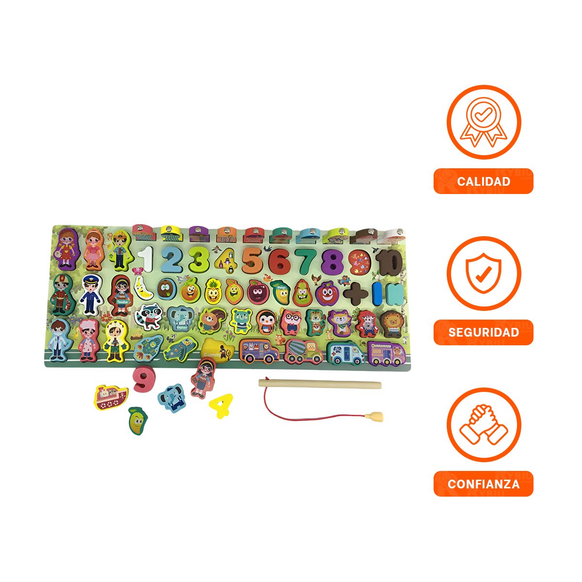 TABLERO DE NUMEROS FRUTAS ANIMAL DE PESCA PARA NINOS - 2