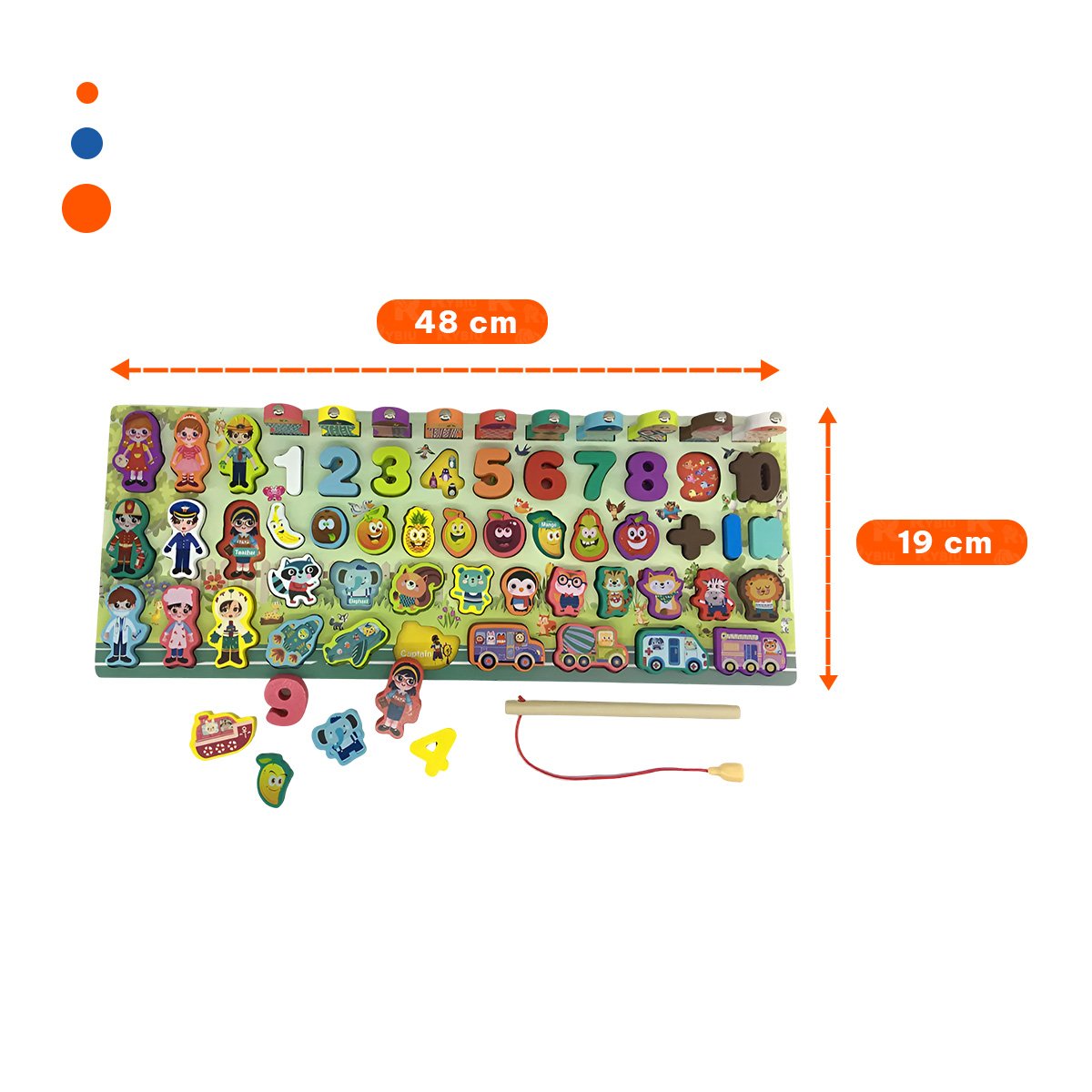 TABLERO DE NUMEROS FRUTAS ANIMAL DE PESCA PARA NINOS - 4