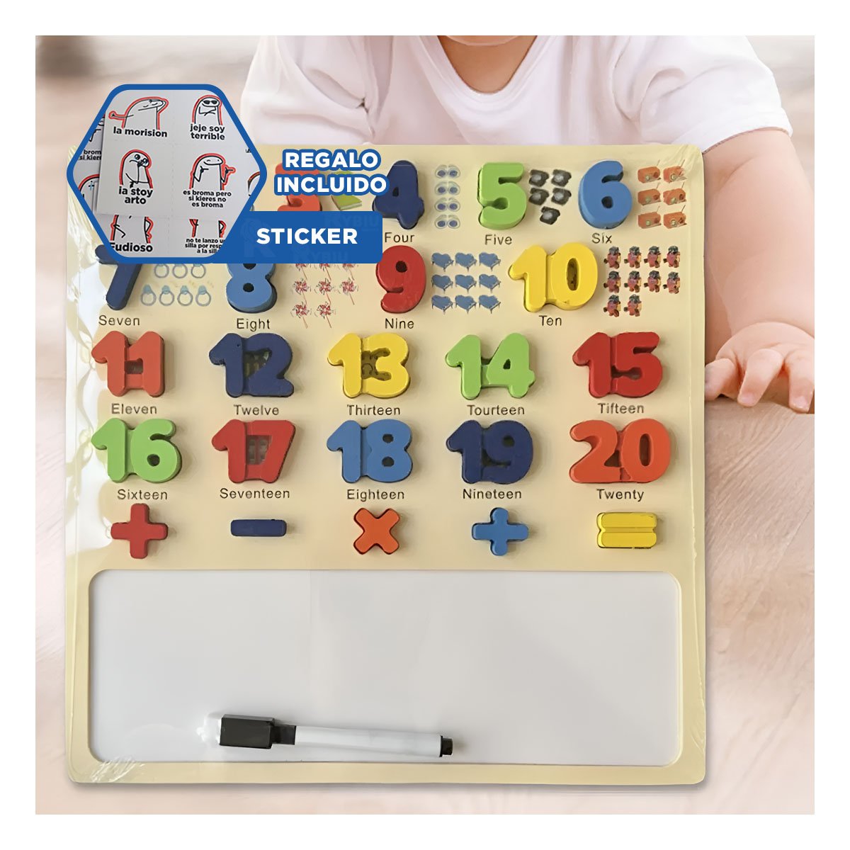 RECURSO DIDACTICO CON PIZARRA NUMERICA PARA ACTIVIDADES ESCOLARES Y+REGALO STICKER - 1
