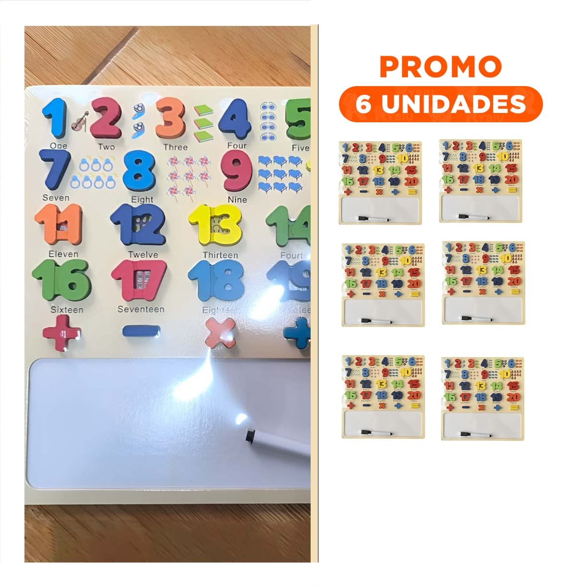 PACK6 FORMATO DIDACTICO CON PIZARRA NUMERICA PARA JUEGO EDUCATIVO - 1