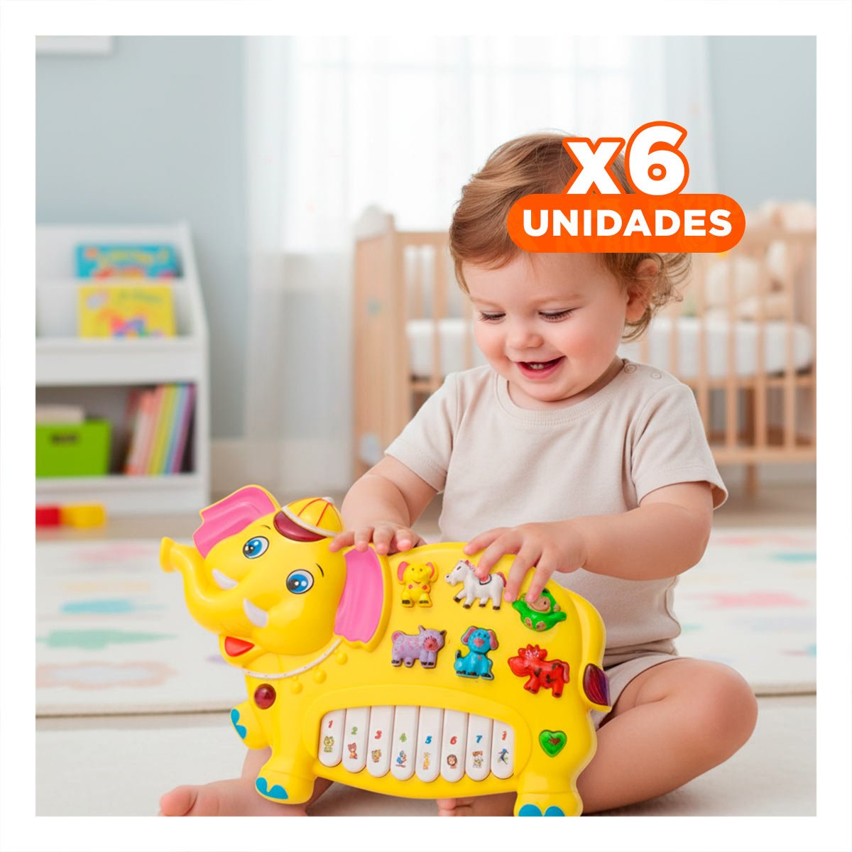PACK6 INSTRUMENTO RECREATIVO CON FIGURAS DE NUMEROS Y ANIMALES Y+REGALO STICKER - 1