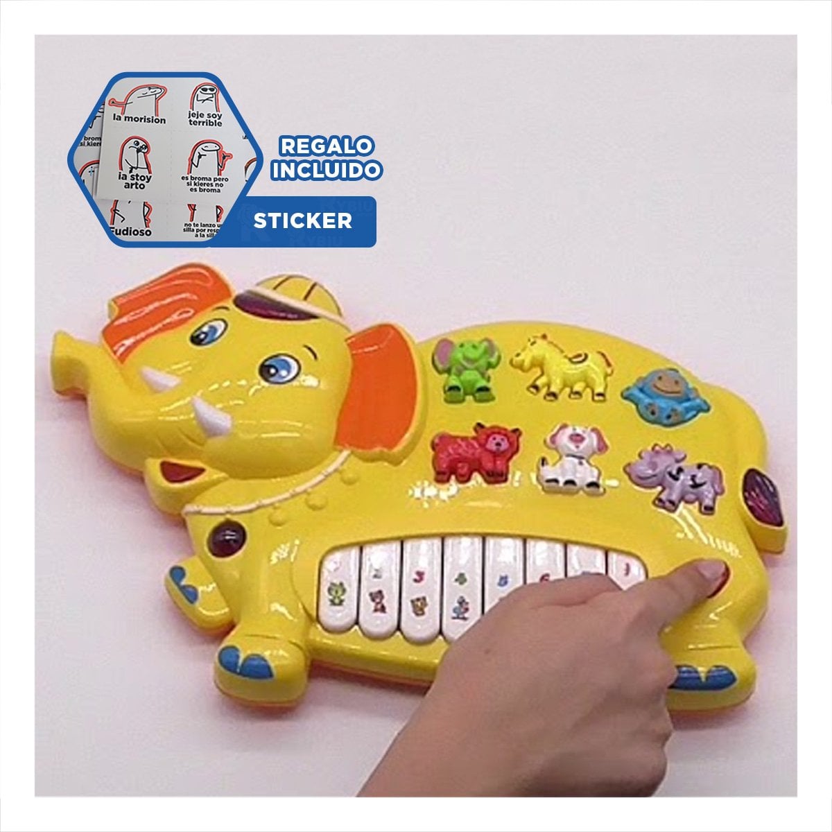INSTRUMENTO INTERACTIVO CON FIGURAS DE NUMEROS Y ANIMALES PARA JUEGO Y+REGALO STICKER - 1