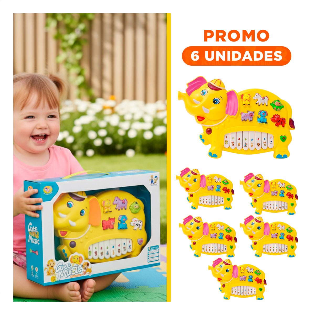 PACK6 PIANO RECREATIVO CON FIGURAS DE NUMEROS Y ANIMALES PARA CASA - 1