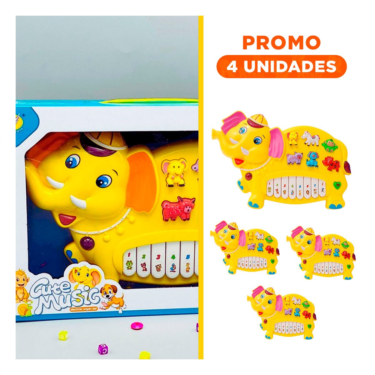 PACK4 TECLADO CREATIVO CON FIGURAS DE NUMEROS Y ANIMALES PARA DIVERSION Y+REGALO STICKER - 1