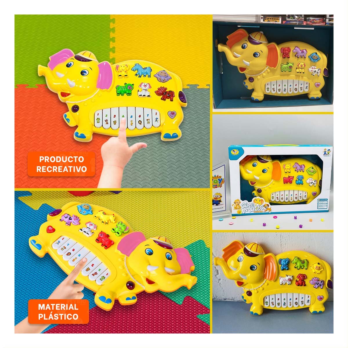 PACK4 TECLADO CREATIVO CON FIGURAS DE NUMEROS Y ANIMALES PARA DIVERSION Y+REGALO STICKER - 2