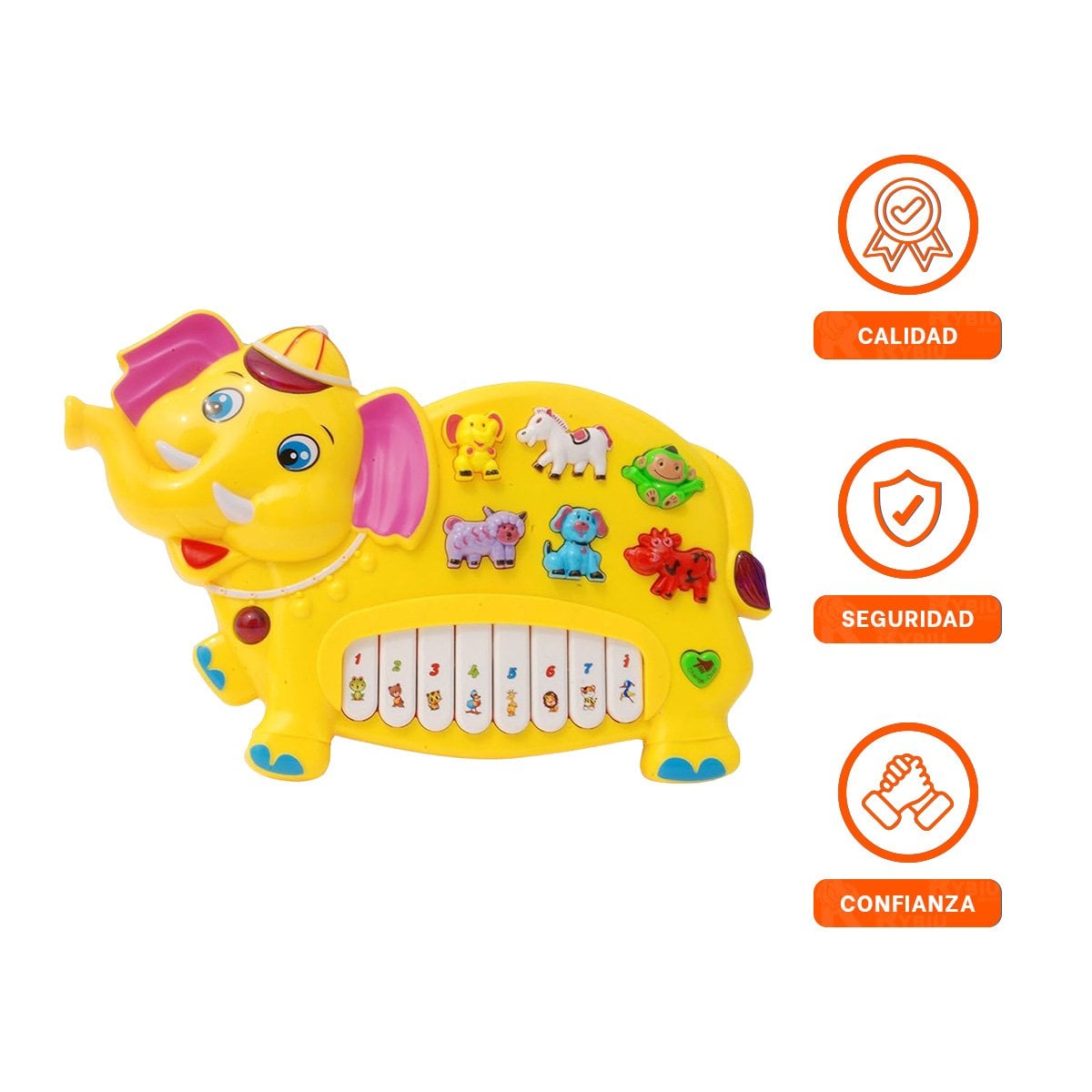 PIANO INTERACTIVO CON FIGURAS DE NUMEROS Y ANIMALES PARA JUEGO CREATIVO - 3