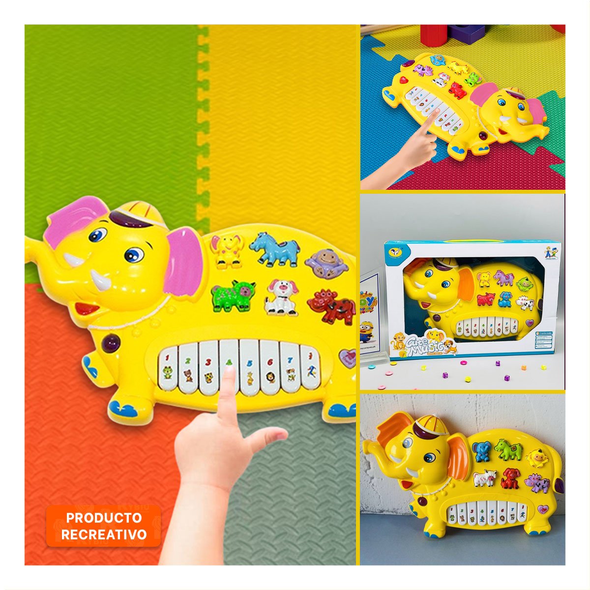 PACK12 JUGUETE KID DE PIANO EN AMARILLO Y+PAPEL DE REGALO - 5