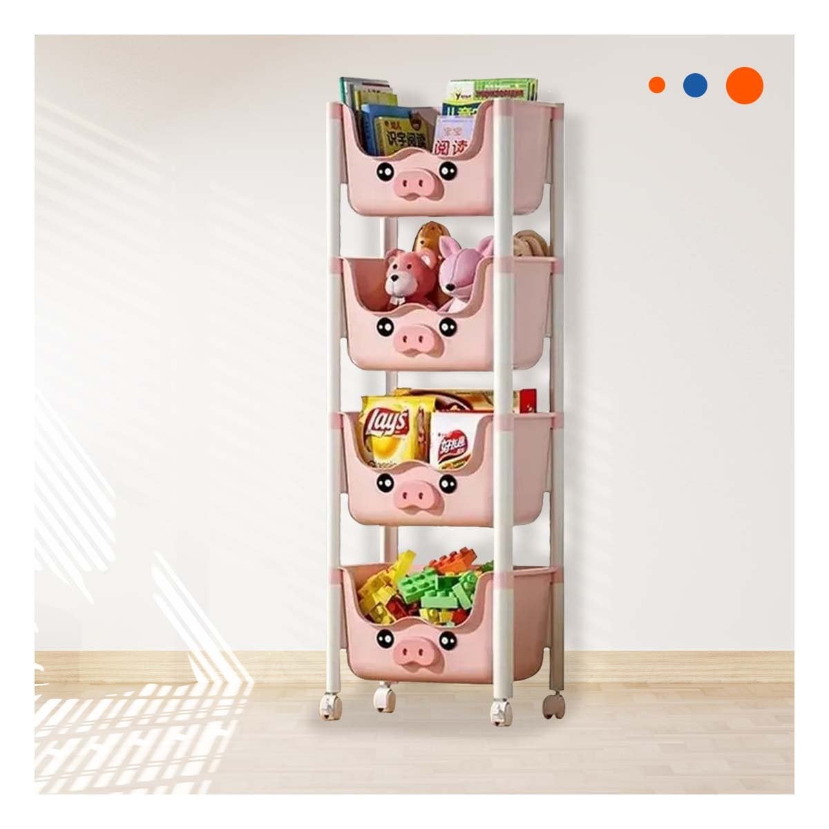 PACK4 JUGUETERO INFANTIL FUNCIONAL CON NIVELES PARA JUGUETES Y ACCESORIOS YPAPEL REGALO - 5