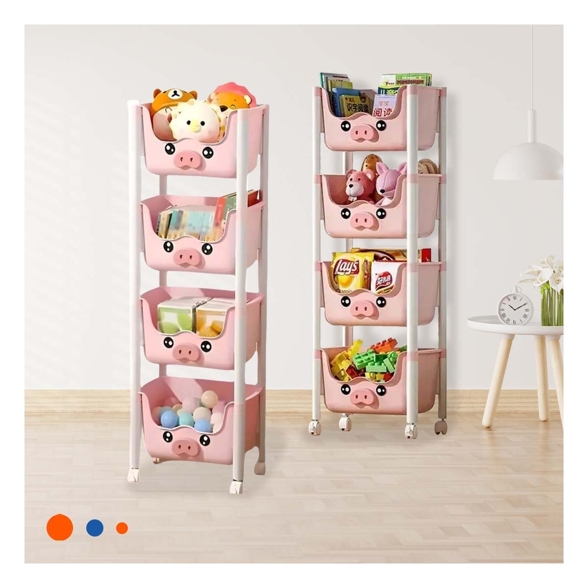 PACK2 MUEBLE INFANTIL PRACTICO CON VARIOS NIVELES PARA ALMACENAMIENTO YREGALO STICKER - 5